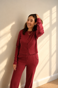Mulberry Pointelle Buttoned Organic Top